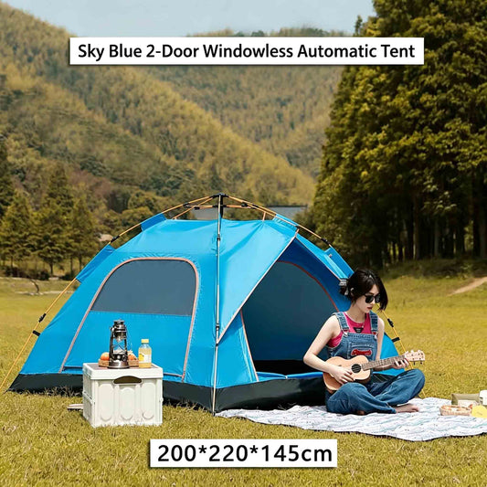 Sky Blue Foldable Instant Setup Rainproof Camping Tent