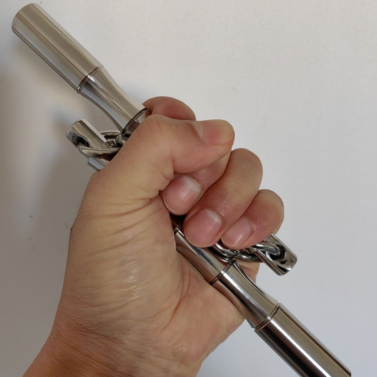 304‑Stainless‑Steel Mini Dual‑Stick Martial Arts Practice Prop