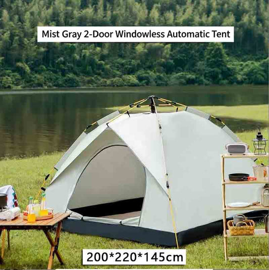 Cloud Mist Grey Foldable Instant Setup Rainproof Camping Tent