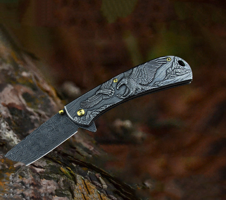 Animal Embossed Handle Folding Collectible EDC Display Piece