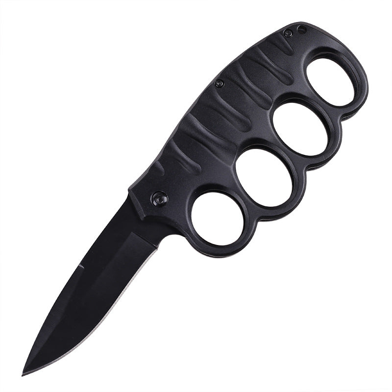 Multifunktionales Vierloch-Outdoor-Werkzeug aus schwarzbeschichtetem Titancarbon