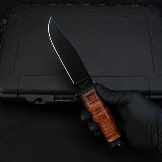 KB2225 Pressed‑Cowhide Handle Outdoor EDC Utility Tool