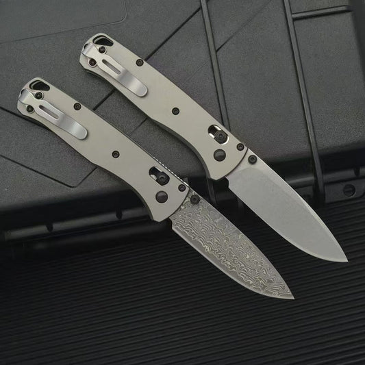BM535 Plain‑Flat Titanium‑Alloy Handle Outdoor Folding EDC Utility Tool