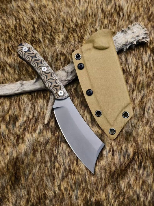 USA‑10‑Steel Dual‑Tone G10 Sand‑K‑Sheath Outdoor EDC Utility Tool