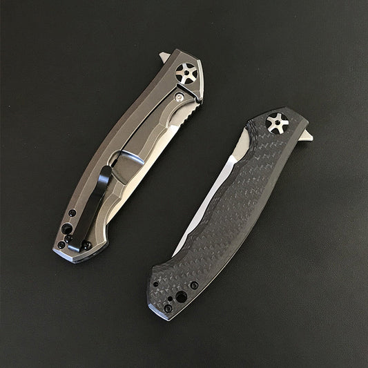 S35VN Werkzeug 0452 Klappbares Carbonfaser-Titan-Griff Taschenmesser Outdoor