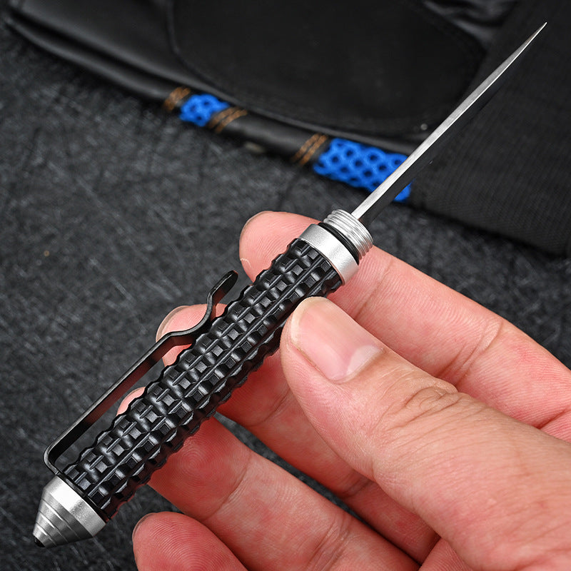Mini Damascus‑Pattern Pen‑Style Collectible EDC Ornament