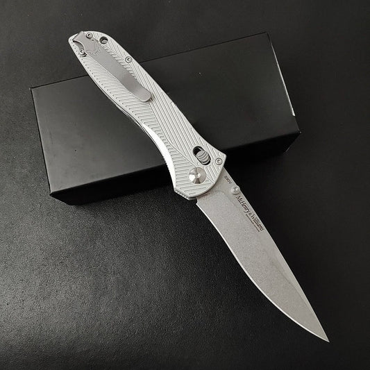 BM710 Weiß Aluminiumlegierung Griff 8cr13 Outdoor-Klappwerkzeug
