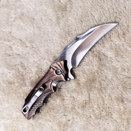 DA158 Creative Antique‑Bronze Handle Folding Outdoor EDC Utility Tool