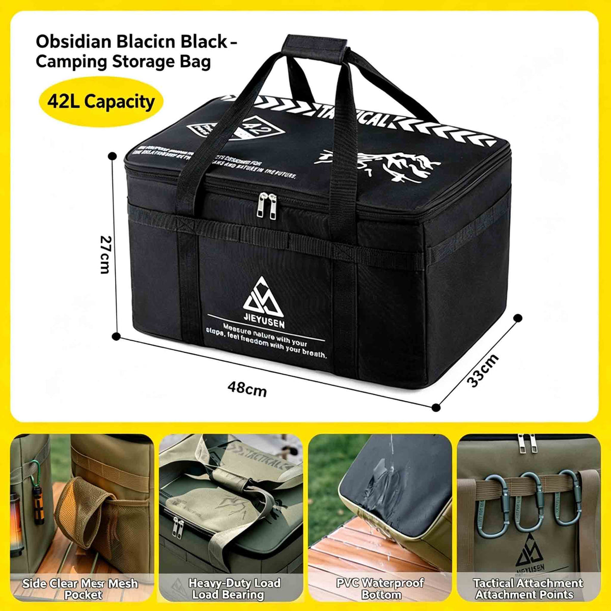 Camping Storage Bag, Large Capacity Cookware Organizer Bag