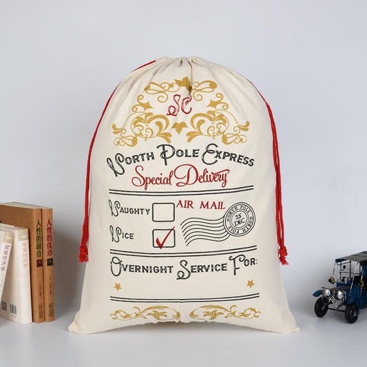 Große, dicke Leinentasche Weihnachtsgeschenk Baumwolle Umweltfreundliche Zugbandtasche
