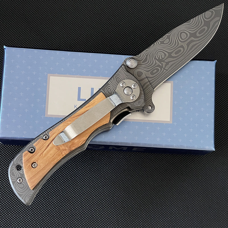 Liome 339 Damast Taschenklappmesser Outdoor EDC Werkzeug