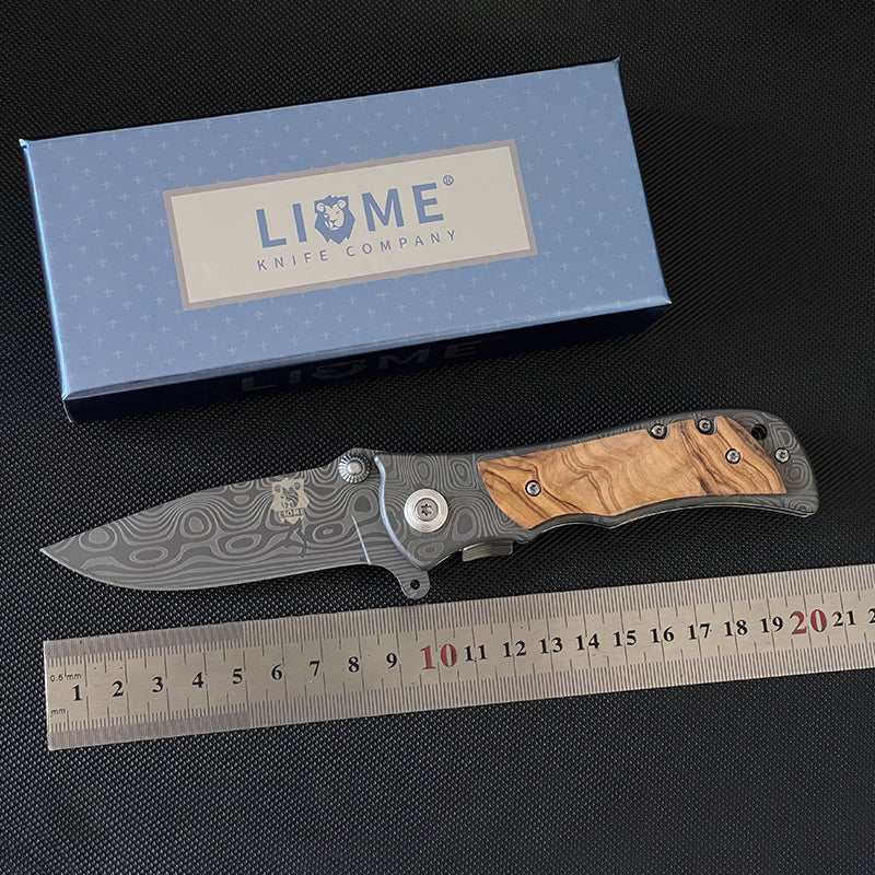 Liome 339 Damast Taschenklappmesser Outdoor EDC Werkzeug