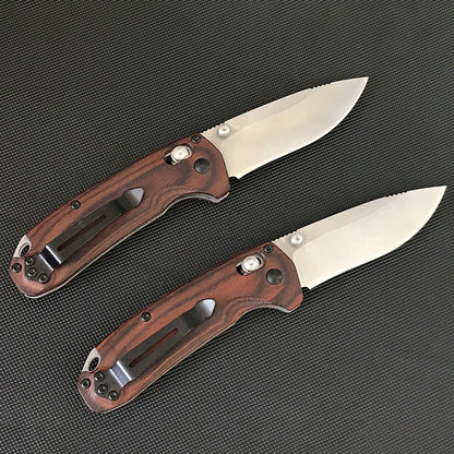 Liome 15031 Wood Handle Stonewash Folding Pocket EDC Tool