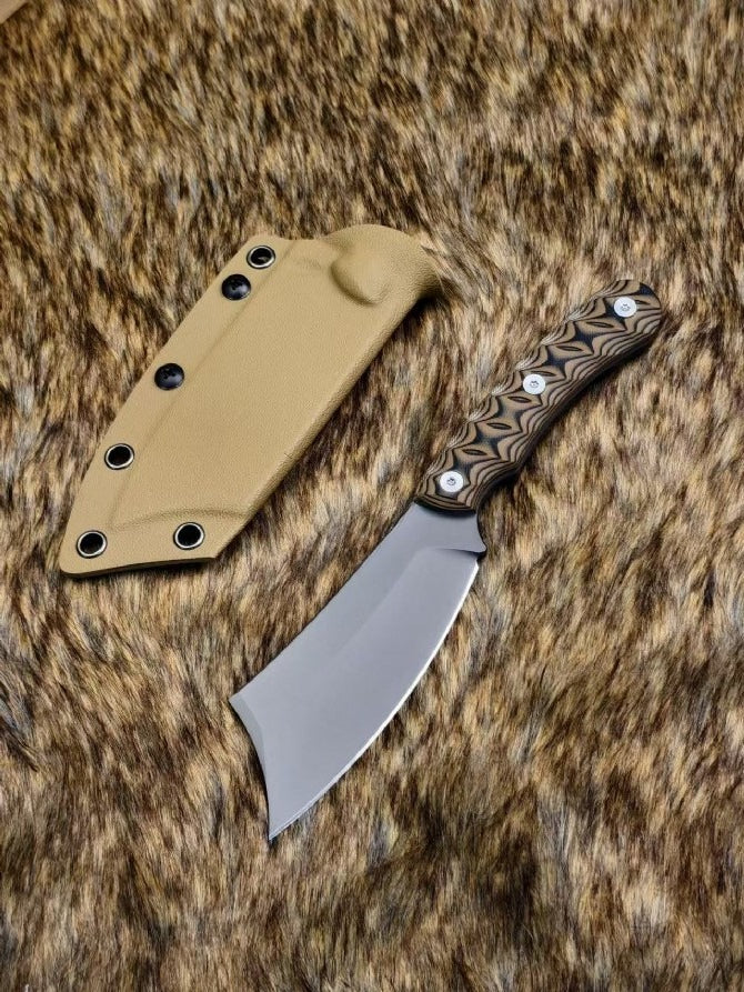 USA‑10‑Steel Dual‑Tone G10 Sand‑K‑Sheath Outdoor EDC Utility Tool