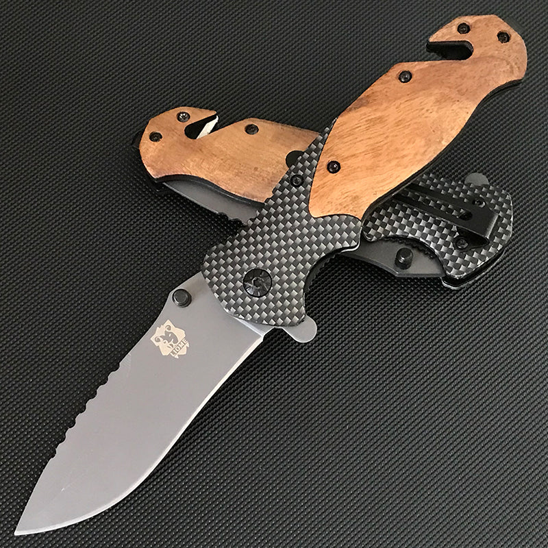 Liome X50 Tascabile da Esterno Multifunzione Pieghevole Manico in Legno Strumento EDC