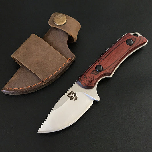 Liome 15017 Red‑Brown Wood Handle Pocket EDC Tool