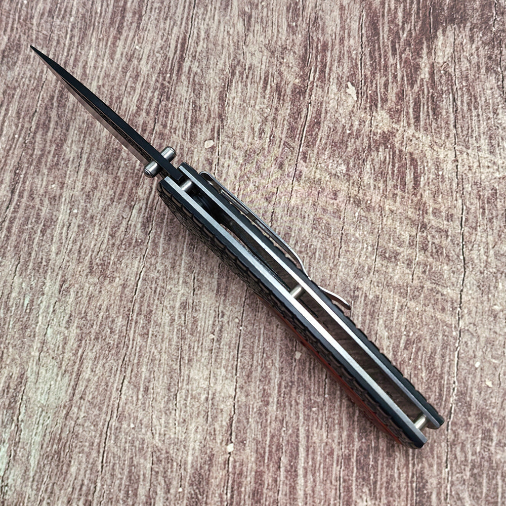 J21 440‑Steel Carved Wood‑Handle Folding Outdoor EDC Utility Tool