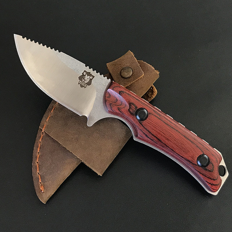 Liome 15017 Strumento tascabile EDC con manico in legno rosso-marrone