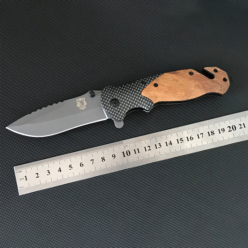 Liome X50 Tascabile da Esterno Multifunzione Pieghevole Manico in Legno Strumento EDC