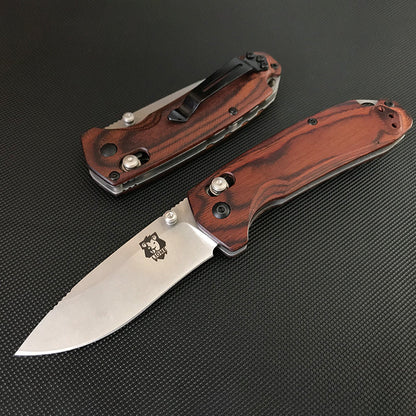 Liome 15031 Wood Handle Stonewash Folding Pocket EDC Tool