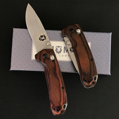 Liome 15031 Wood Handle Stonewash Folding Pocket EDC Tool