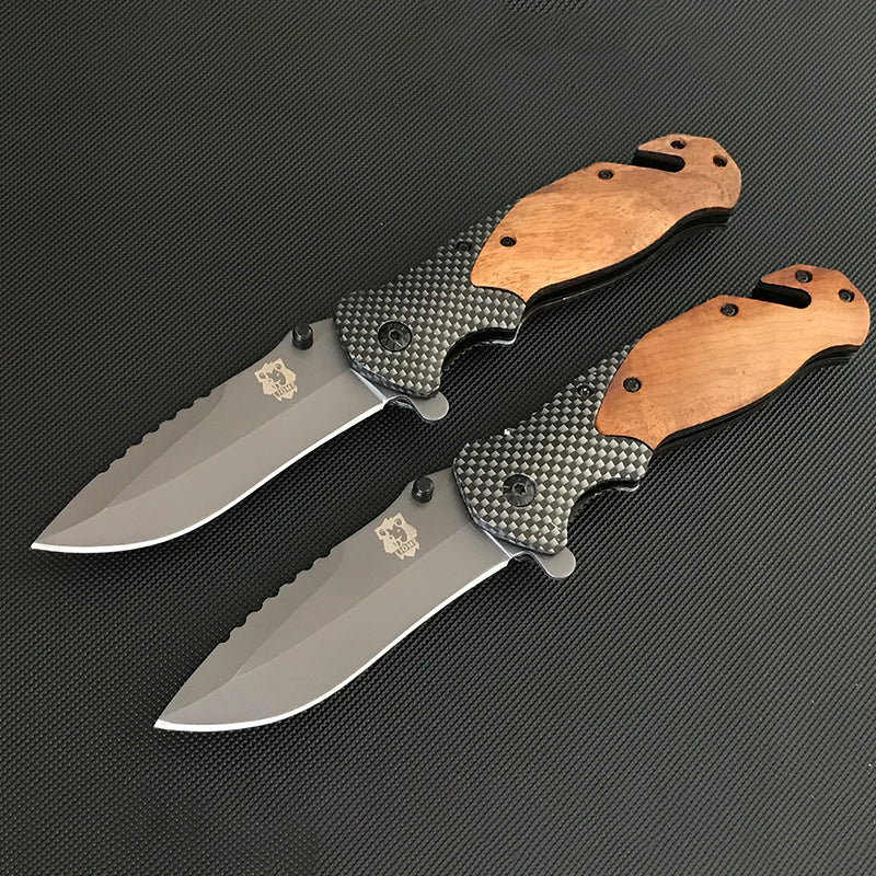 Liome X50 Tascabile da Esterno Multifunzione Pieghevole Manico in Legno Strumento EDC