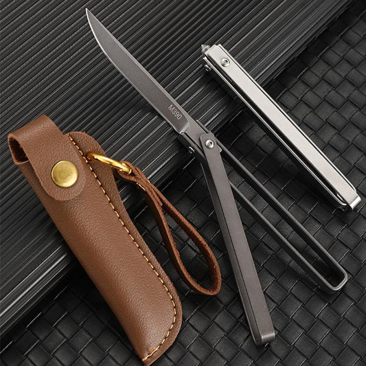 Klappgriff-Outdoor-Taschenwerkzeug mit Lederetui