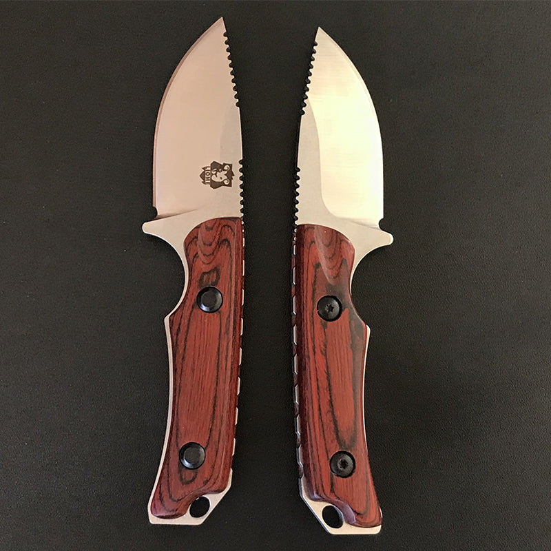 Liome 15017 Strumento tascabile EDC con manico in legno rosso-marrone