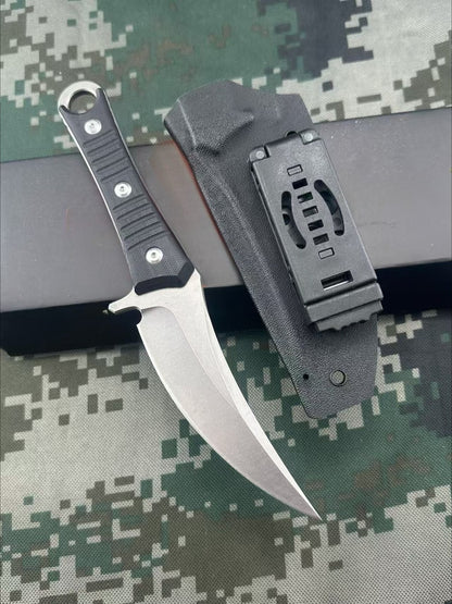 SBK D2‑Steel Stonewashed Black‑G10 Outdoor EDC Utility Tool