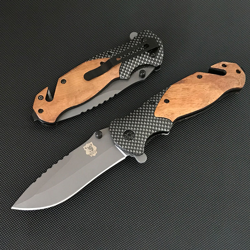 Liome X50 Tascabile da Esterno Multifunzione Pieghevole Manico in Legno Strumento EDC
