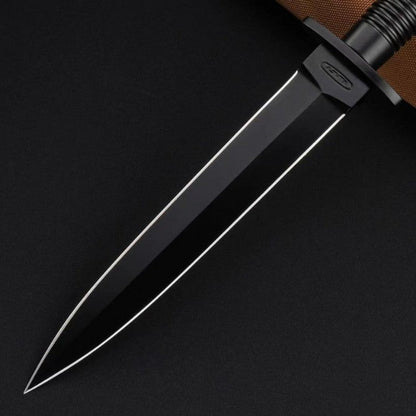 AUS‑10 All‑Steel 60HRC Leather‑Sheath Outdoor EDC Utility Tool