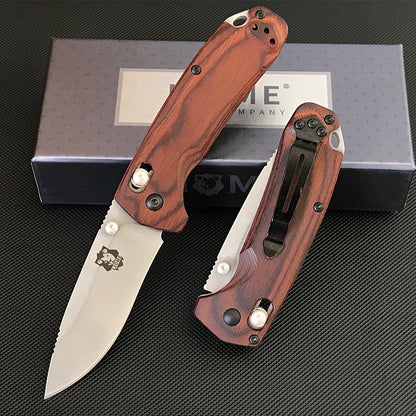 Liome 15031 Wood Handle Stonewash Folding Pocket EDC Tool