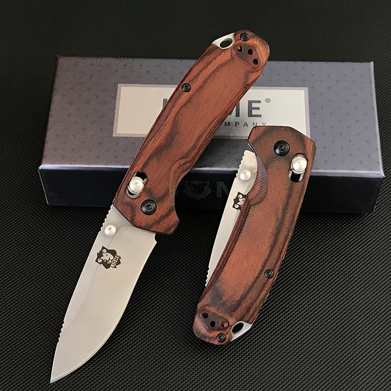Liome 15031 Wood Handle Stonewash Folding Pocket EDC Tool