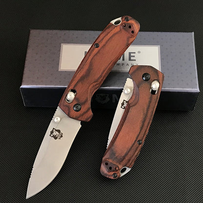 Liome 15031 Wood Handle Stonewash Folding Pocket EDC Tool