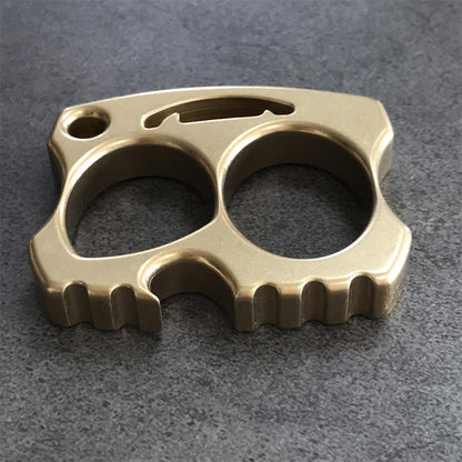 Two-hole Smiling Brass Skull Bottle Opener EDC Keychain Backpack Outdoor Tool