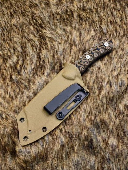 USA‑10‑Steel Dual‑Tone G10 Sand‑K‑Sheath Outdoor EDC Utility Tool