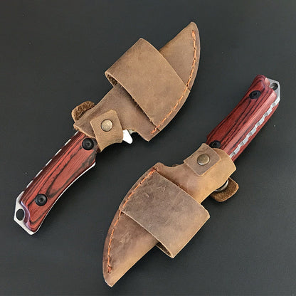 Liome 15017 Strumento tascabile EDC con manico in legno rosso-marrone