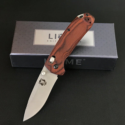 Liome 15031 Wood Handle Stonewash Folding Pocket EDC Tool