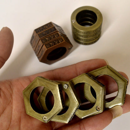 Folding Hexagon‑Style Zinc Alloy EDC Hobby Collectible Ring