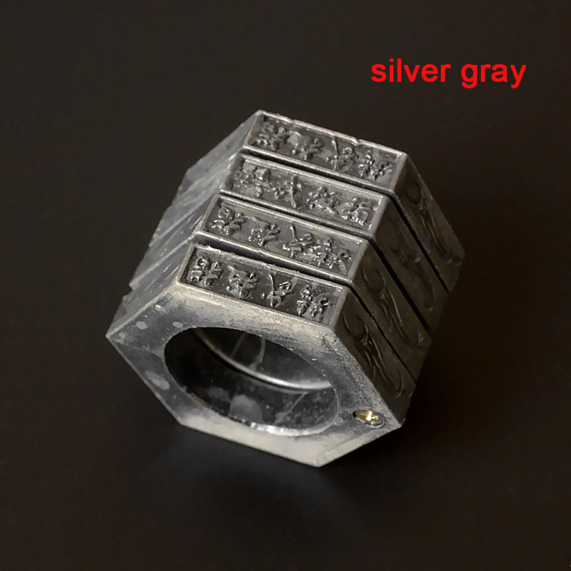 Folding Hexagon‑Style Zinc Alloy EDC Hobby Collectible Ring