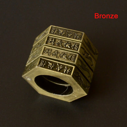 Folding Hexagon‑Style Zinc Alloy EDC Hobby Collectible Ring