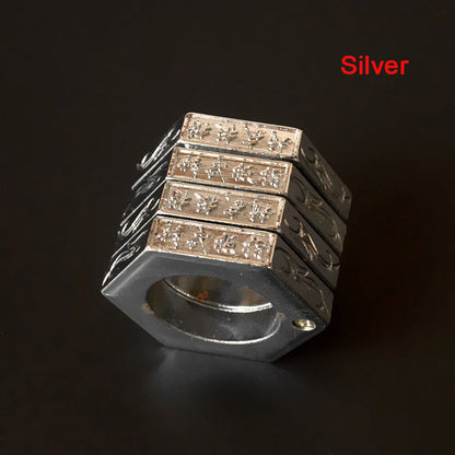 Folding Hexagon‑Style Zinc Alloy EDC Hobby Collectible Ring