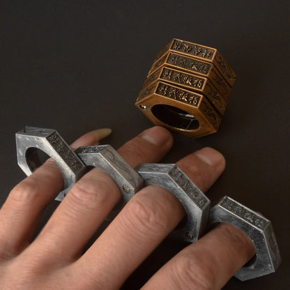 Folding Hexagon‑Style Zinc Alloy EDC Hobby Collectible Ring