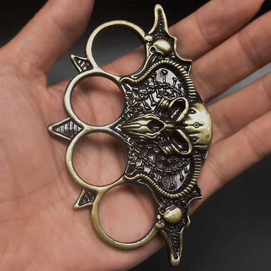 Vintage Bearded‑Skull Zinc Alloy EDC Hobby Collectible Ornament