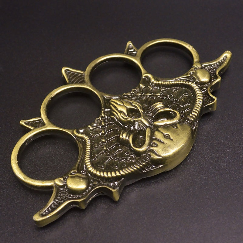 Vintage Bearded‑Skull Zinc Alloy EDC Hobby Collectible Ornament