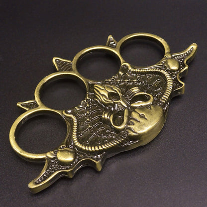 Vintage Bearded‑Skull Zinc Alloy EDC Hobby Collectible Ornament