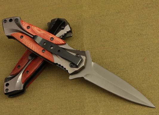 BM233 Gray‑Titanium Rosewood Folding EDC Tool