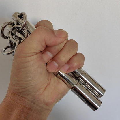 304‑Stainless‑Steel Mini Dual‑Stick Martial Arts Practice Prop