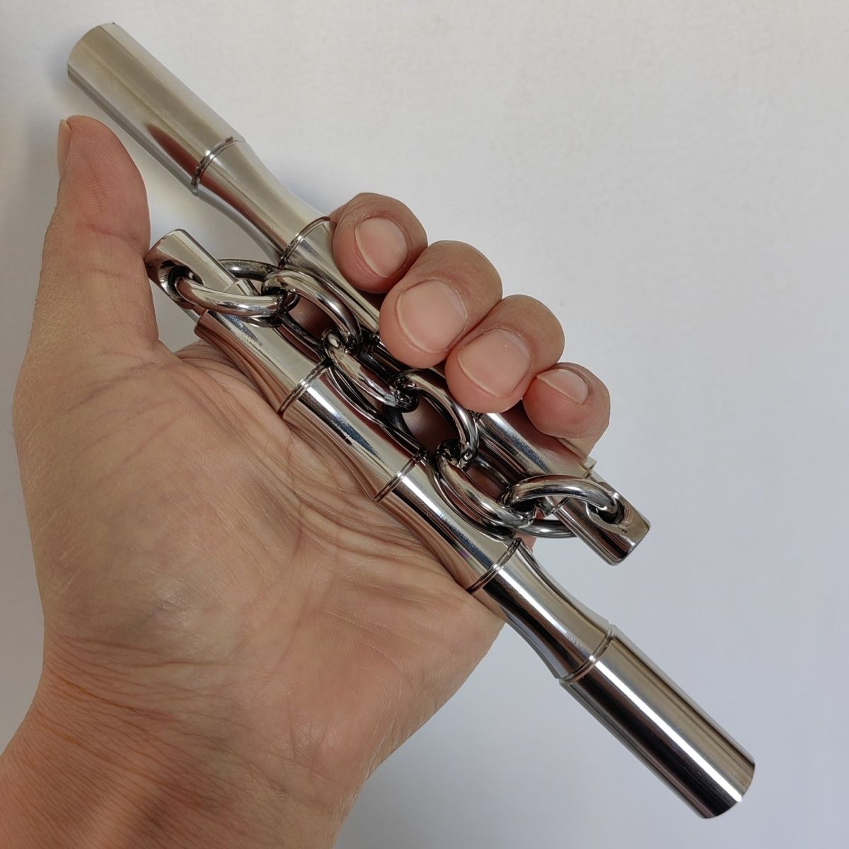 304‑Stainless‑Steel Mini Dual‑Stick Martial Arts Practice Prop