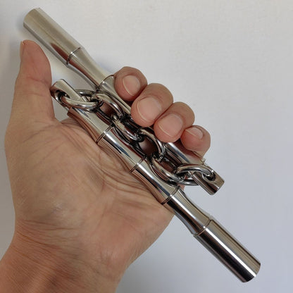 304‑Stainless‑Steel Mini Dual‑Stick Martial Arts Practice Prop